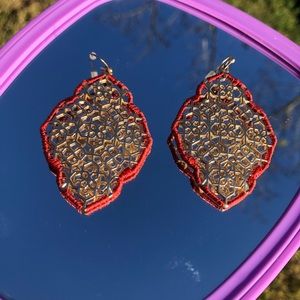 Gold dangling earrings